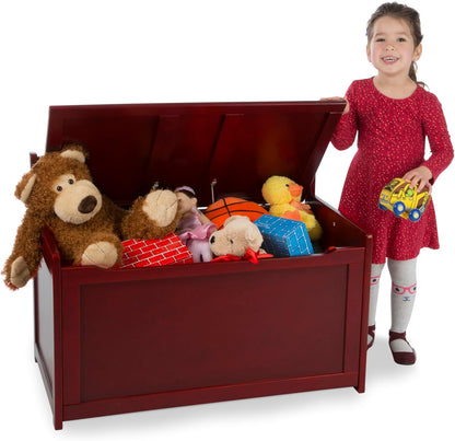 Melissa & Doug Wooden Toy Chest, Toy Storage Box with Hinged-Lid, Playroom Furniture for Kids Ages 3+ (Espresso)