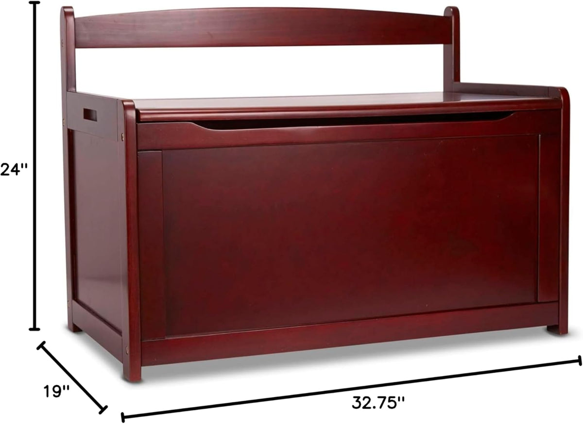Melissa & Doug Wooden Toy Chest, Toy Storage Box with Hinged-Lid, Playroom Furniture for Kids Ages 3+ (Espresso)
