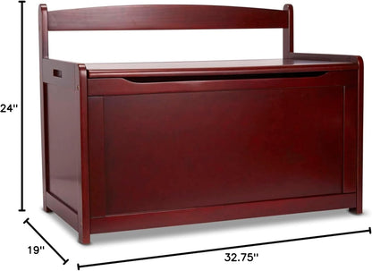 Melissa & Doug Wooden Toy Chest, Toy Storage Box with Hinged-Lid, Playroom Furniture for Kids Ages 3+ (Espresso)