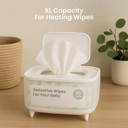 Warm Wipe Dispenser - Baby Wipe Warmer with Adjustable Temperature, Quick-Heating, Soft Silicone Cover, Easy-Refill Design, Ideal for Sensitive Baby Skin, Keeps Wipes Warm & Fresh