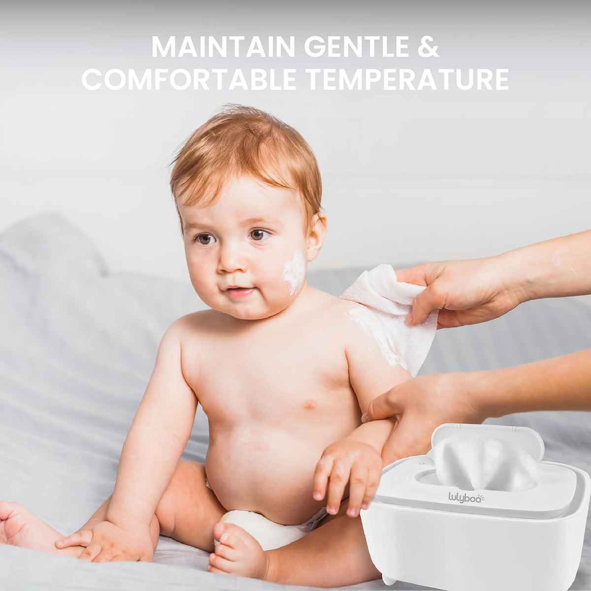 Warm Wipe Dispenser - Baby Wipe Warmer with Adjustable Temperature, Quick-Heating, Soft Silicone Cover, Easy-Refill Design, Ideal for Sensitive Baby Skin, Keeps Wipes Warm & Fresh