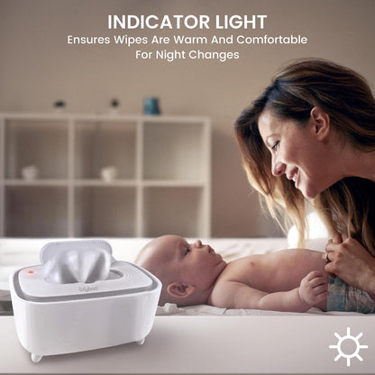 Warm Wipe Dispenser - Baby Wipe Warmer with Adjustable Temperature, Quick-Heating, Soft Silicone Cover, Easy-Refill Design, Ideal for Sensitive Baby Skin, Keeps Wipes Warm & Fresh