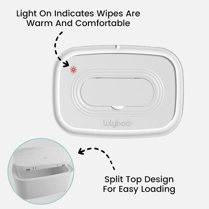Warm Wipe Dispenser - Baby Wipe Warmer with Adjustable Temperature, Quick-Heating, Soft Silicone Cover, Easy-Refill Design, Ideal for Sensitive Baby Skin, Keeps Wipes Warm & Fresh