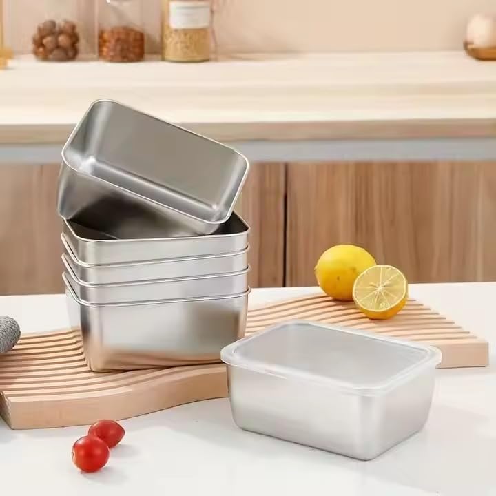 Stainless Steel Food mini Container with Lid – Reusable, Leakproof, Freezer-Safe Metal Storage Box for Meal Prep & Leftovers (1 Piece)