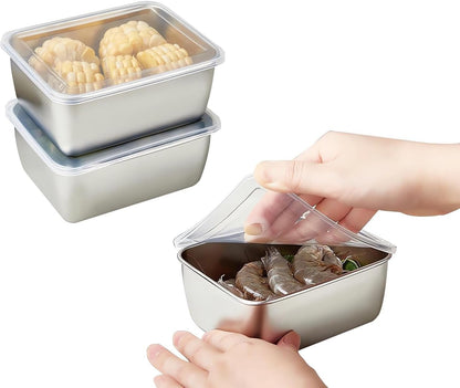 Stainless Steel Food mini Container with Lid – Reusable, Leakproof, Freezer-Safe Metal Storage Box for Meal Prep & Leftovers (1 Piece)