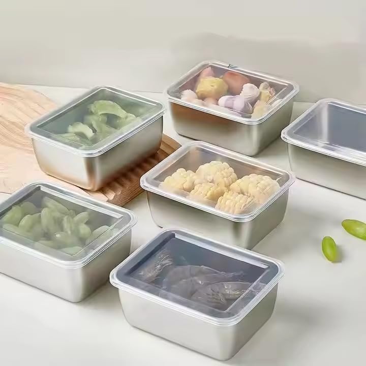 Stainless Steel Food mini Container with Lid – Reusable, Leakproof, Freezer-Safe Metal Storage Box for Meal Prep & Leftovers (1 Piece)
