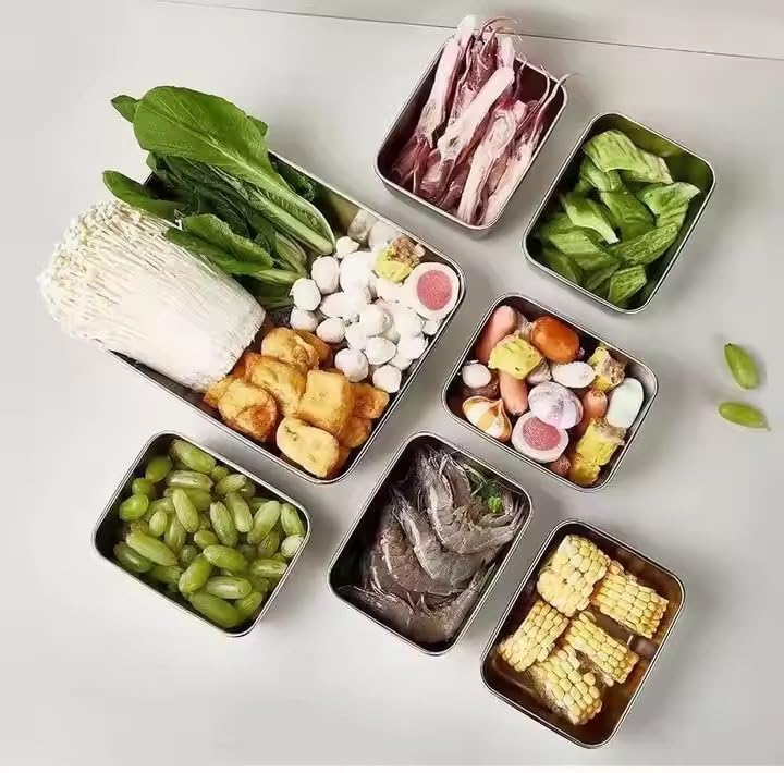 Stainless Steel Food mini Container with Lid – Reusable, Leakproof, Freezer-Safe Metal Storage Box for Meal Prep & Leftovers (1 Piece)