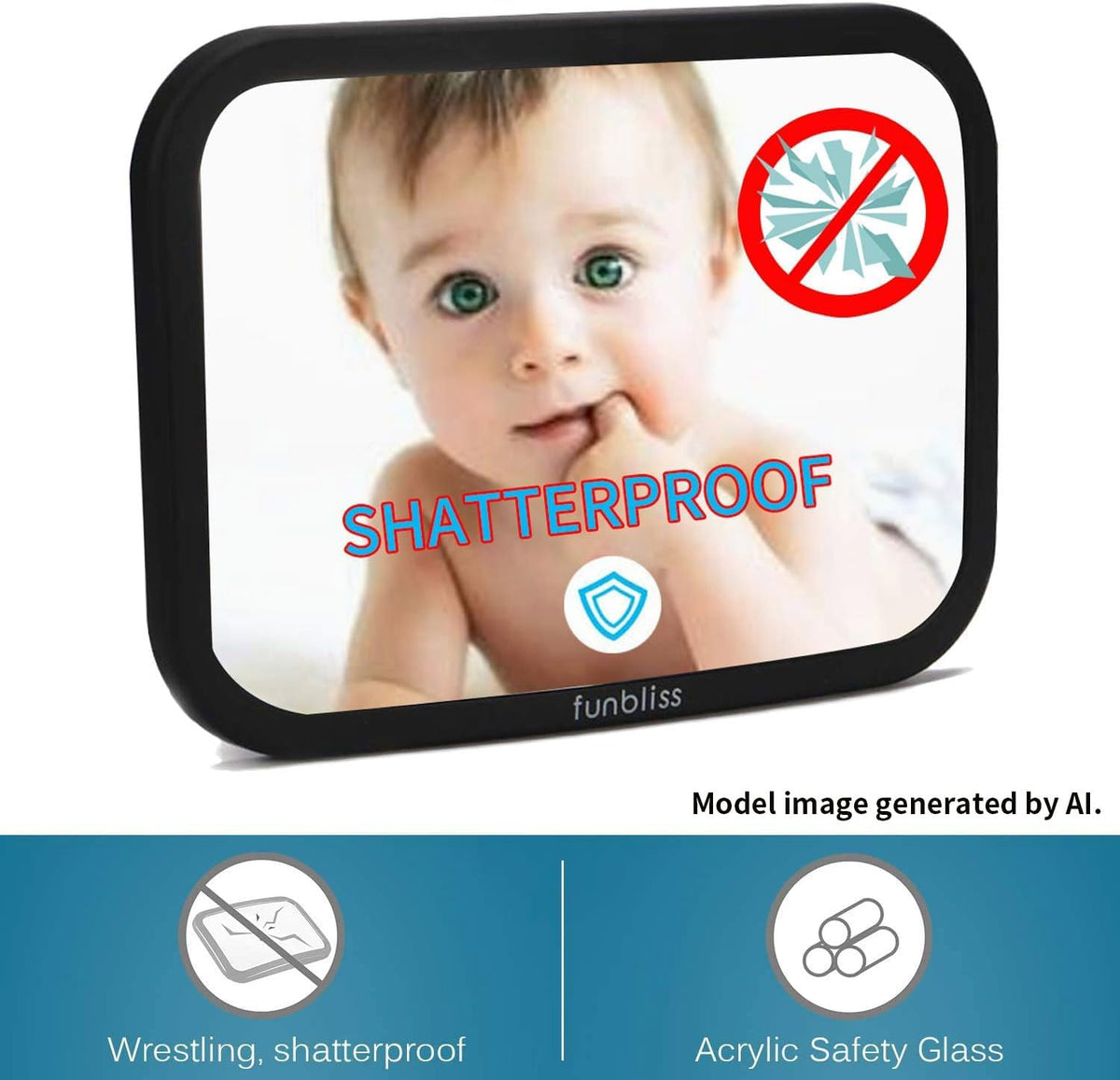 Baby Car Mirror Backseat, Black