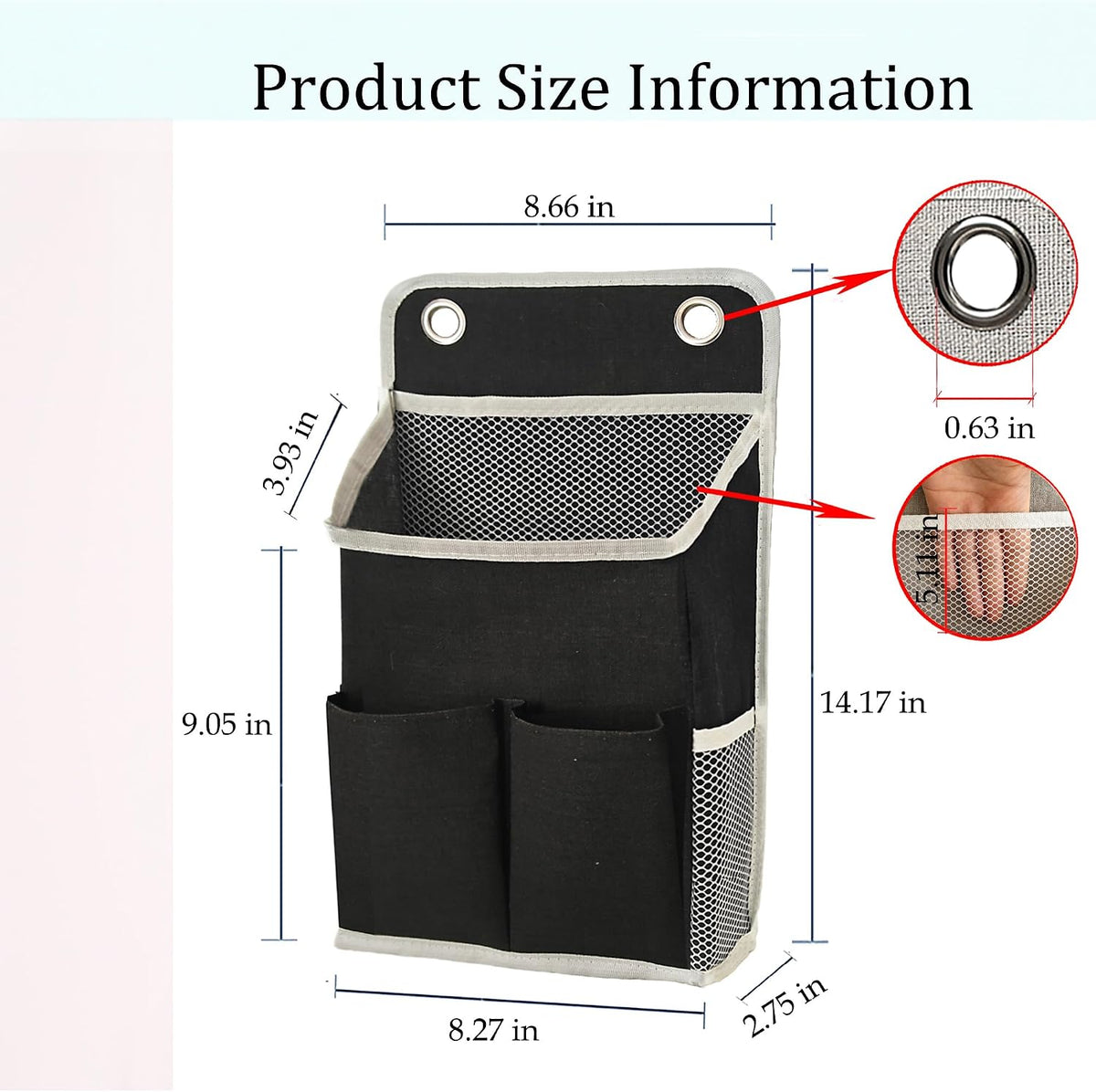Hanging Basket for Organizing, Wall Organizer with Pockets and Over The Door Organizer，Can for Home, Closet, Office and Camper (2 White)
