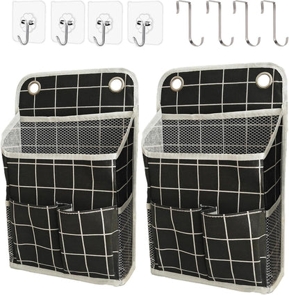 Hanging Basket for Organizing, Wall Organizer with Pockets and Over The Door Organizer，Can for Home, Closet, Office and Camper (2 White)