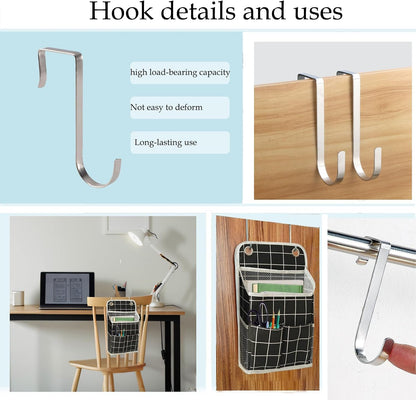 Hanging Basket for Organizing, Wall Organizer with Pockets and Over The Door Organizer，Can for Home, Closet, Office and Camper (2 White)