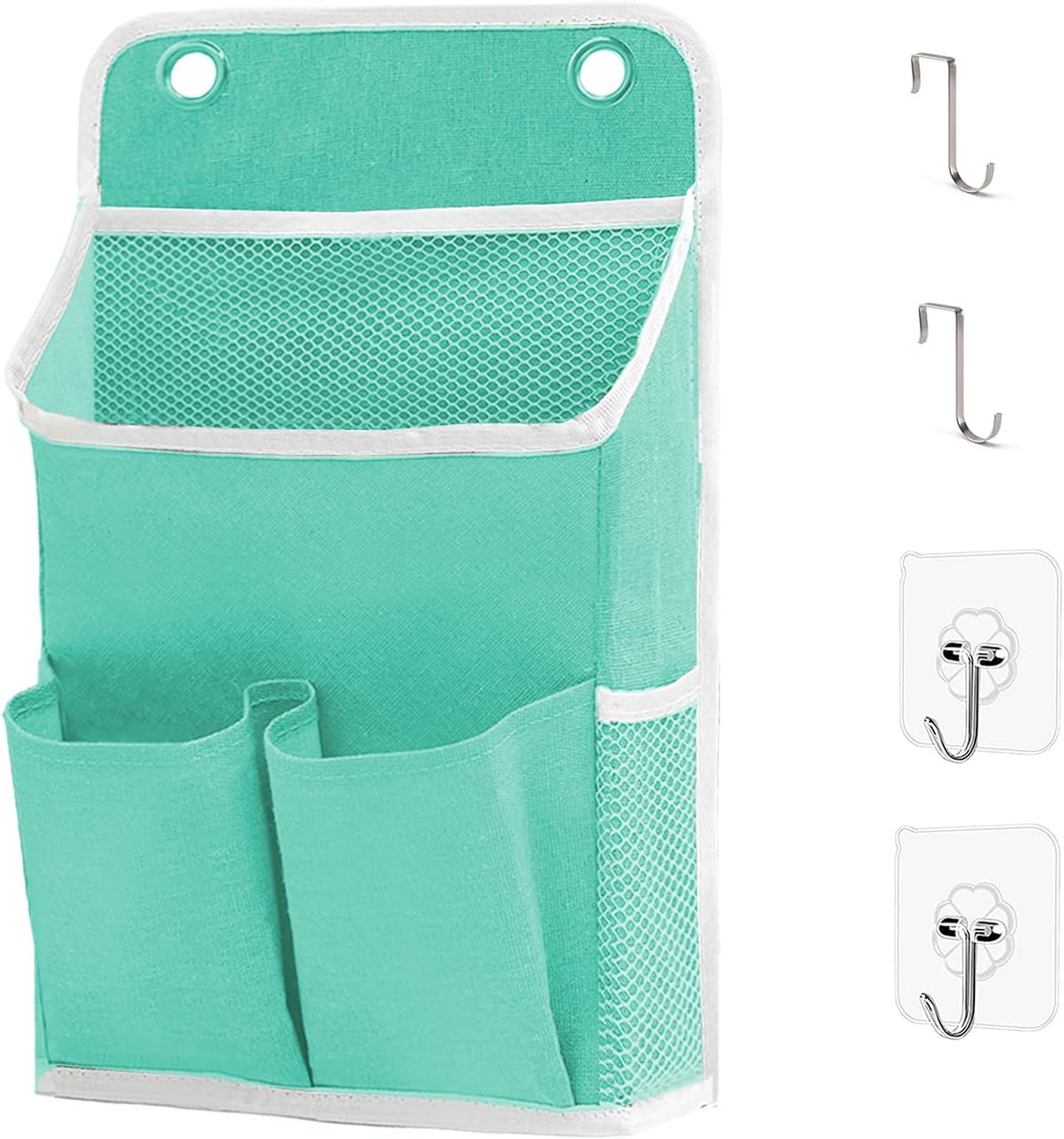 Hanging Basket for Organizing, Wall Organizer with Pockets and Over The Door Organizer，Can for Home, Closet, Office and Camper (2 White)