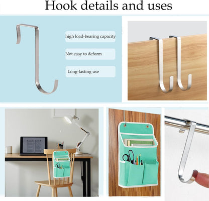 Hanging Basket for Organizing, Wall Organizer with Pockets and Over The Door Organizer，Can for Home, Closet, Office and Camper (2 White)