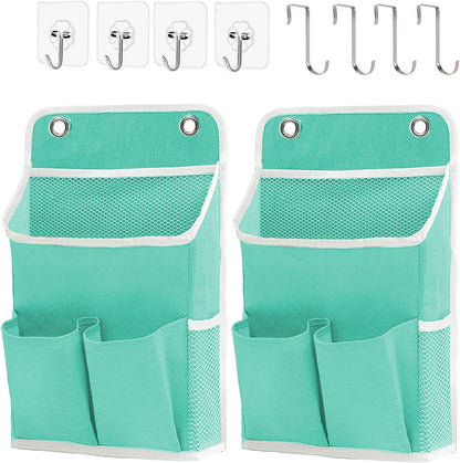 Hanging Basket for Organizing, Wall Organizer with Pockets and Over The Door Organizer，Can for Home, Closet, Office and Camper (2 White)