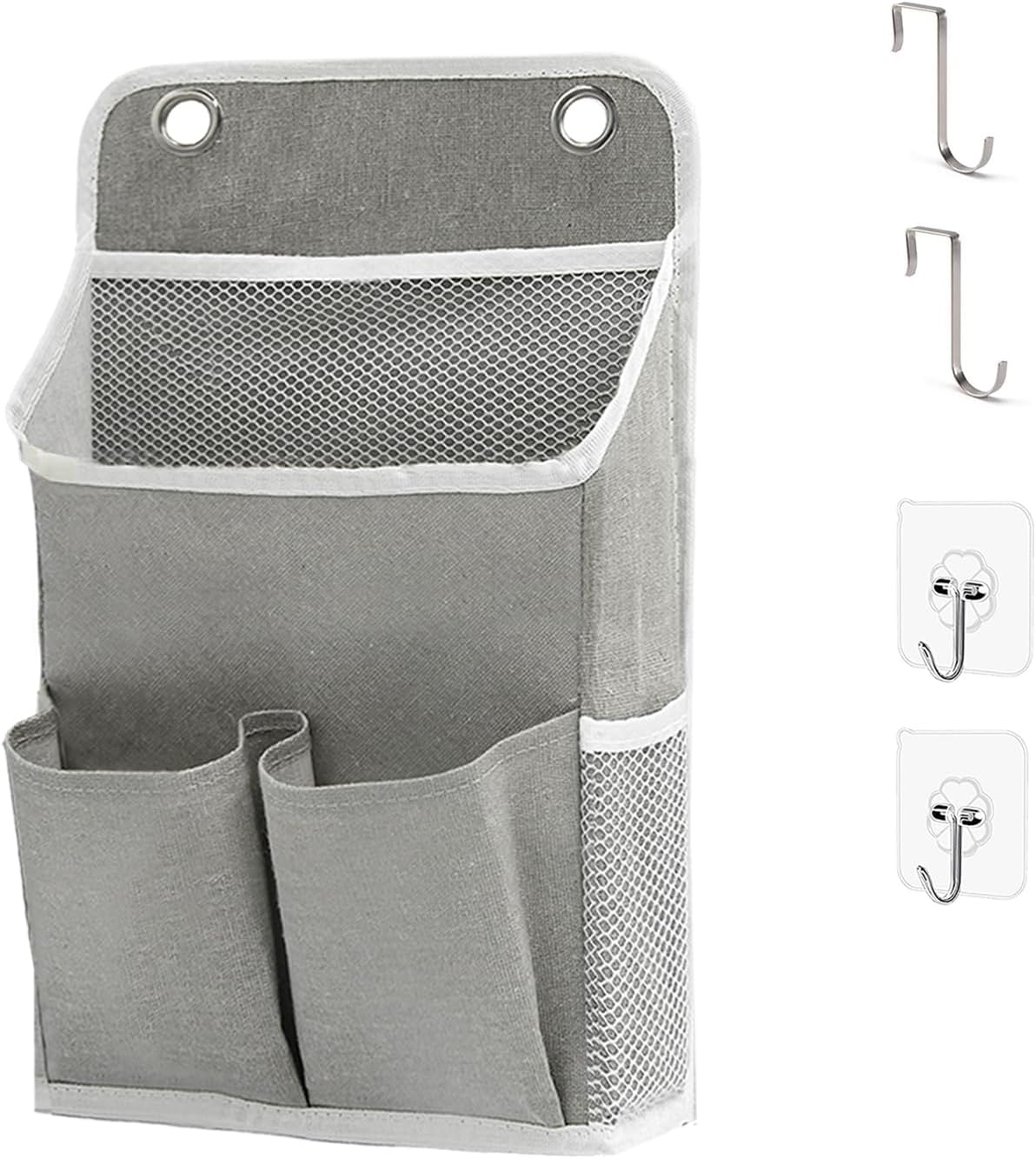 Hanging Basket for Organizing, Wall Organizer with Pockets and Over The Door Organizer，Can for Home, Closet, Office and Camper (2 White)
