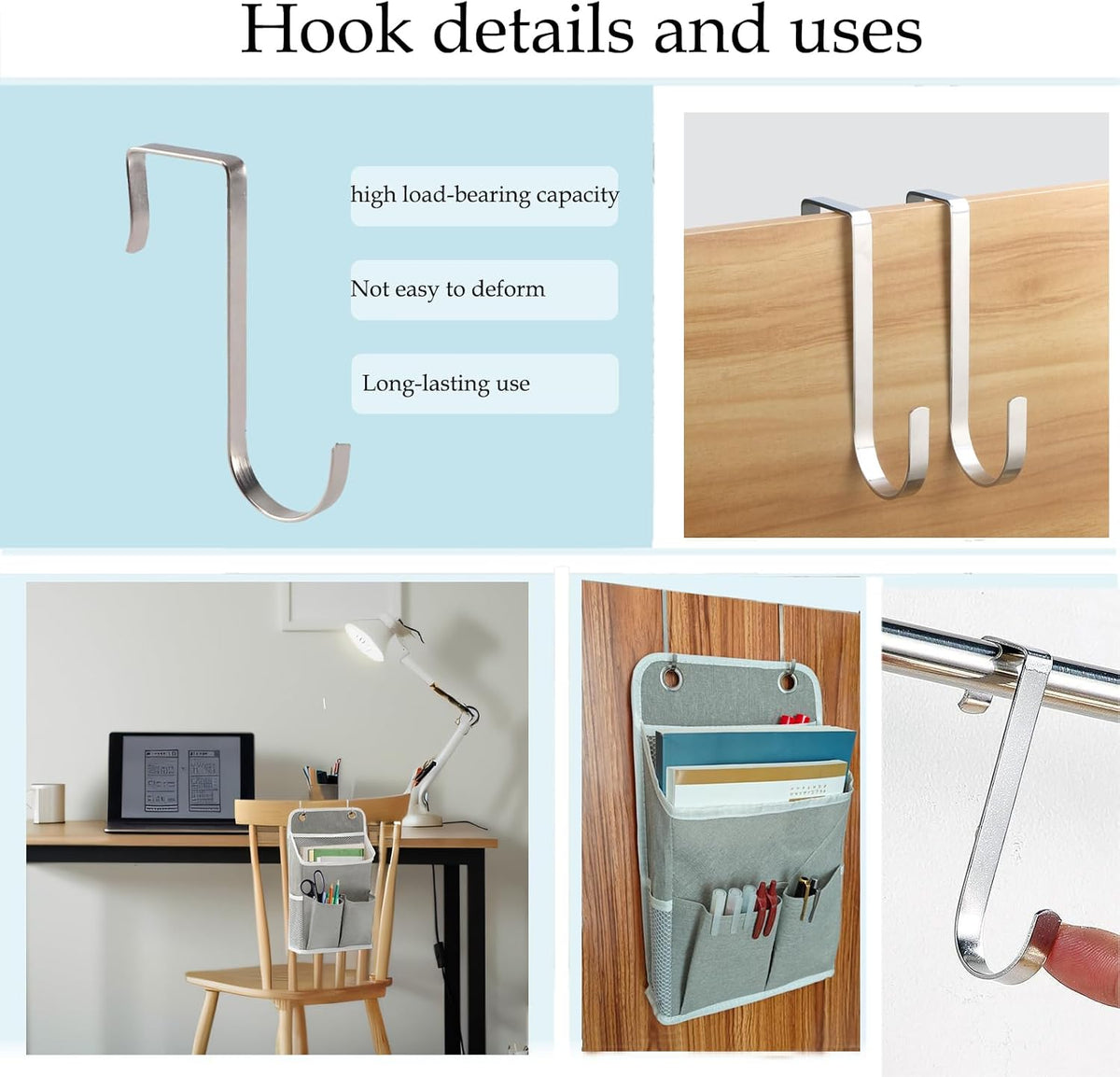 Hanging Basket for Organizing, Wall Organizer with Pockets and Over The Door Organizer，Can for Home, Closet, Office and Camper (2 White)