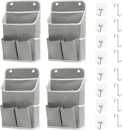Hanging Basket for Organizing, Wall Organizer with Pockets and Over The Door Organizer，Can for Home, Closet, Office and Camper (2 White)