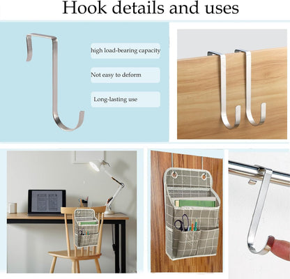 Hanging Basket for Organizing, Wall Organizer with Pockets and Over The Door Organizer，Can for Home, Closet, Office and Camper (2 White)