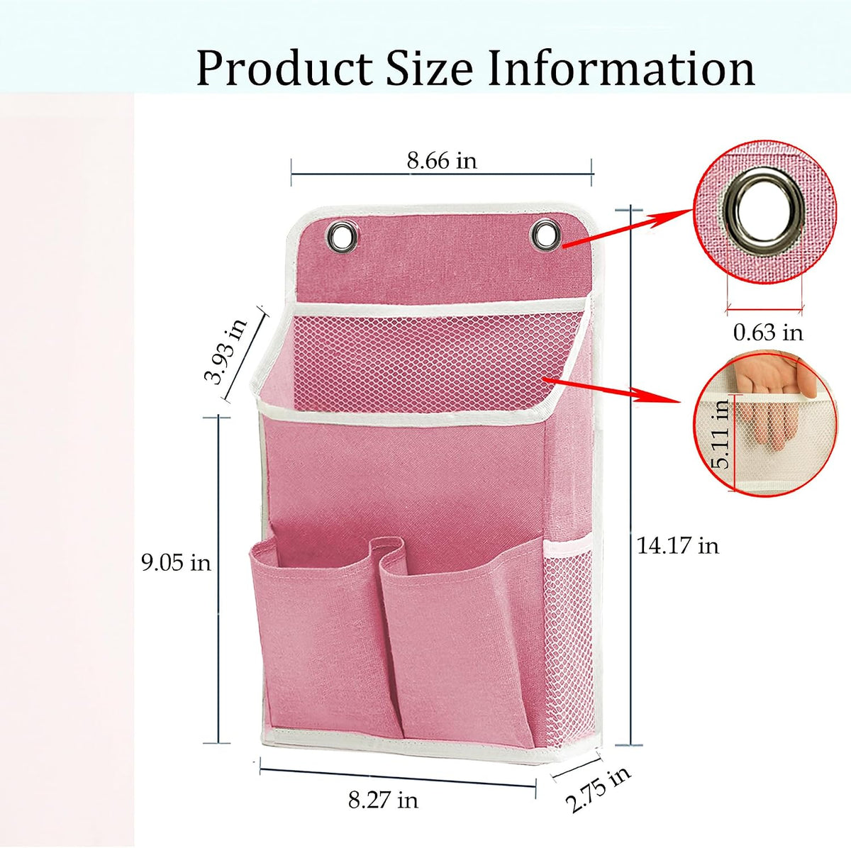 Hanging Basket for Organizing, Wall Organizer with Pockets and Over The Door Organizer，Can for Home, Closet, Office and Camper (2 White)