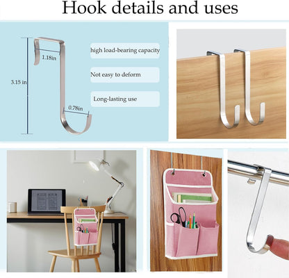 Hanging Basket for Organizing, Wall Organizer with Pockets and Over The Door Organizer，Can for Home, Closet, Office and Camper (2 White)