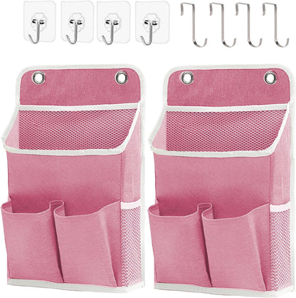 Hanging Basket for Organizing, Wall Organizer with Pockets and Over The Door Organizer，Can for Home, Closet, Office and Camper (2 White)