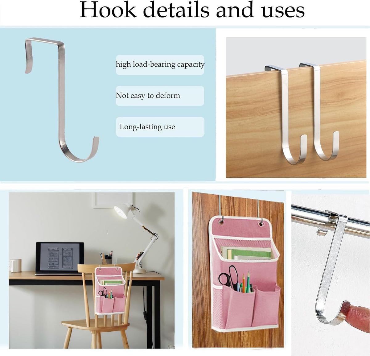 Hanging Basket for Organizing, Wall Organizer with Pockets and Over The Door Organizer，Can for Home, Closet, Office and Camper (2 White)
