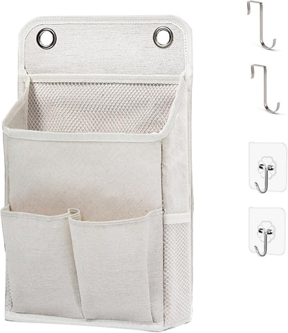 Hanging Basket for Organizing, Wall Organizer with Pockets and Over The Door Organizer，Can for Home, Closet, Office and Camper (2 White)
