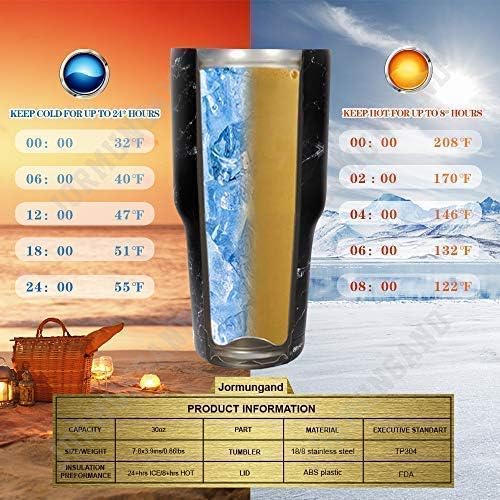 40 oz Tumbler with Handle and Straw, Vacuum Insulated Stainless Steel Cup & Water Bottle, Leakproof Lid, BPA-Free, Cup Holder Friendly for Travel, Keeps Drinks Hot & Cold White