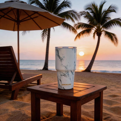 40 oz Tumbler with Handle and Straw, Vacuum Insulated Stainless Steel Cup & Water Bottle, Leakproof Lid, BPA-Free, Cup Holder Friendly for Travel, Keeps Drinks Hot & Cold White