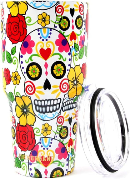 40 oz Tumbler with Handle and Straw, Vacuum Insulated Stainless Steel Cup & Water Bottle, Leakproof Lid, BPA-Free, Cup Holder Friendly for Travel, Keeps Drinks Hot & Cold White