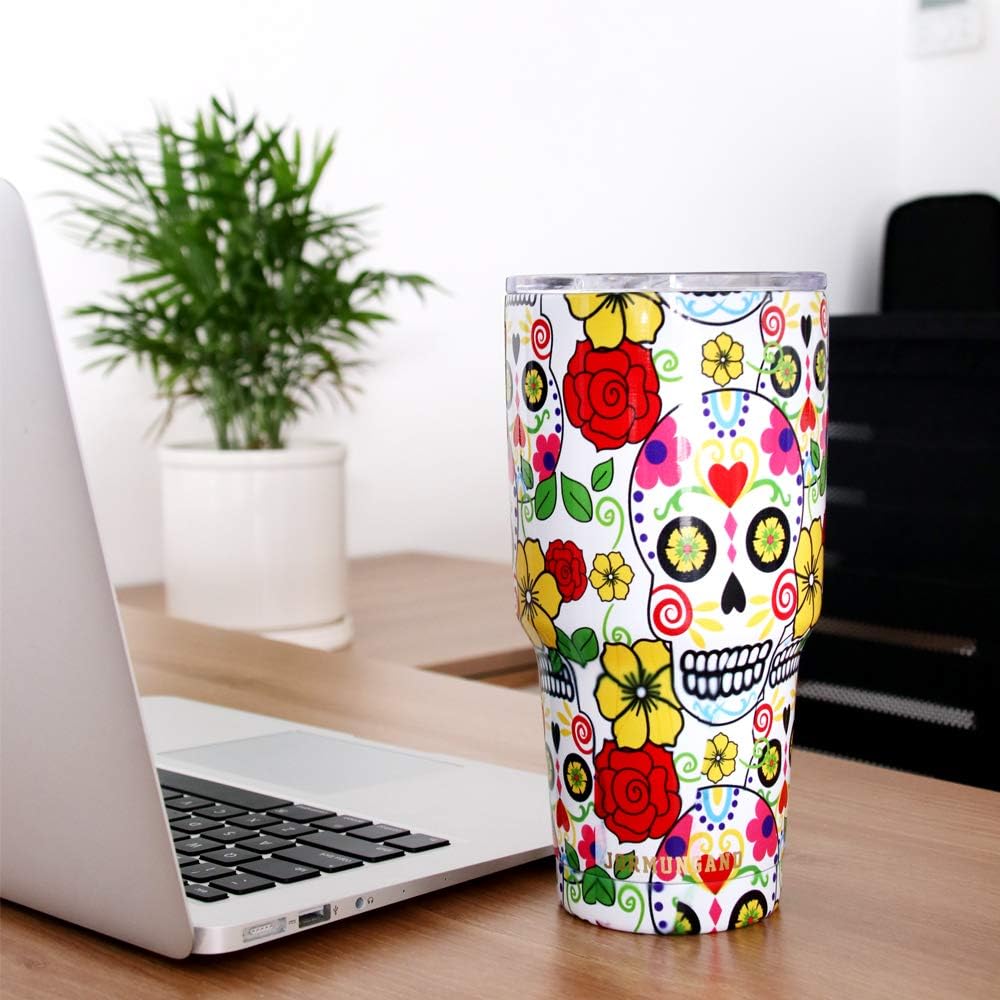 40 oz Tumbler with Handle and Straw, Vacuum Insulated Stainless Steel Cup & Water Bottle, Leakproof Lid, BPA-Free, Cup Holder Friendly for Travel, Keeps Drinks Hot & Cold White