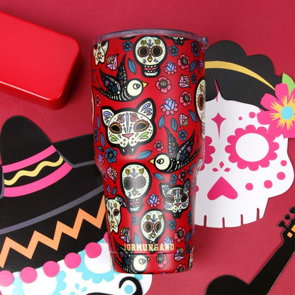 40 oz Tumbler with Handle and Straw, Vacuum Insulated Stainless Steel Cup & Water Bottle, Leakproof Lid, BPA-Free, Cup Holder Friendly for Travel, Keeps Drinks Hot & Cold White