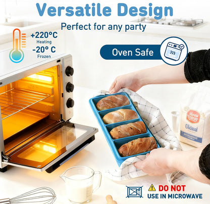 Silicone Freezer Tray With Lid Soup Freezer Container Molds with Steel Reinforced Rim Ice Cube Freezer Molds for Soup, Sauce, Leftovers, Homemade Meal Prep Containers Portion Control Food Storage