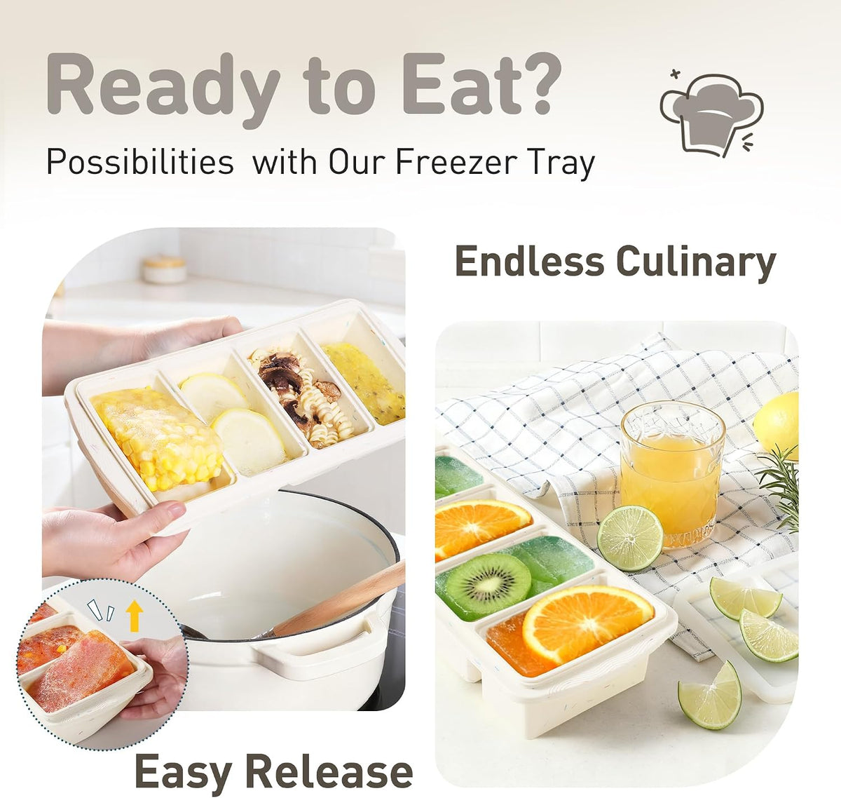Silicone Freezer Tray With Lid Soup Freezer Container Molds with Steel Reinforced Rim Ice Cube Freezer Molds for Soup, Sauce, Leftovers, Homemade Meal Prep Containers Portion Control Food Storage