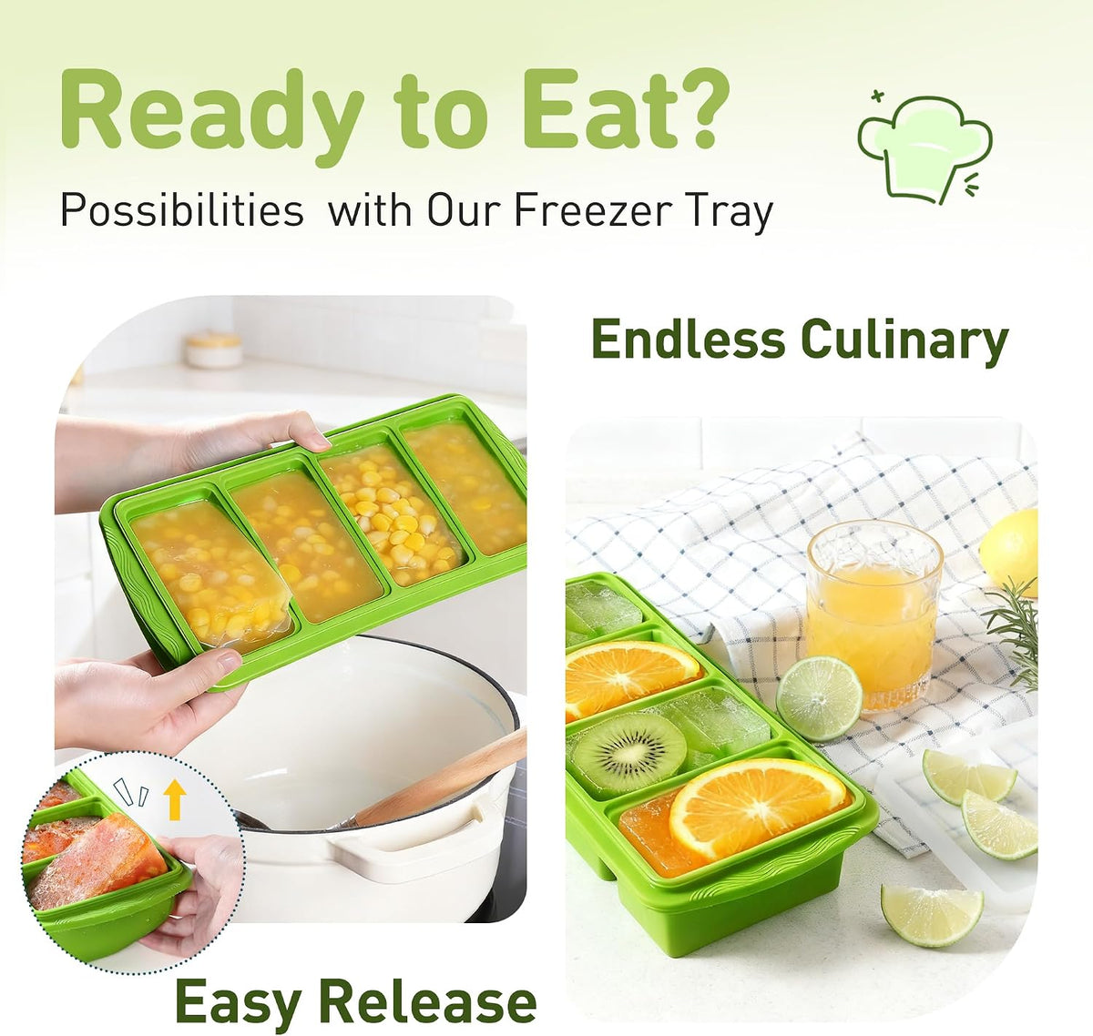 Silicone Freezer Tray With Lid Soup Freezer Container Molds with Steel Reinforced Rim Ice Cube Freezer Molds for Soup, Sauce, Leftovers, Homemade Meal Prep Containers Portion Control Food Storage