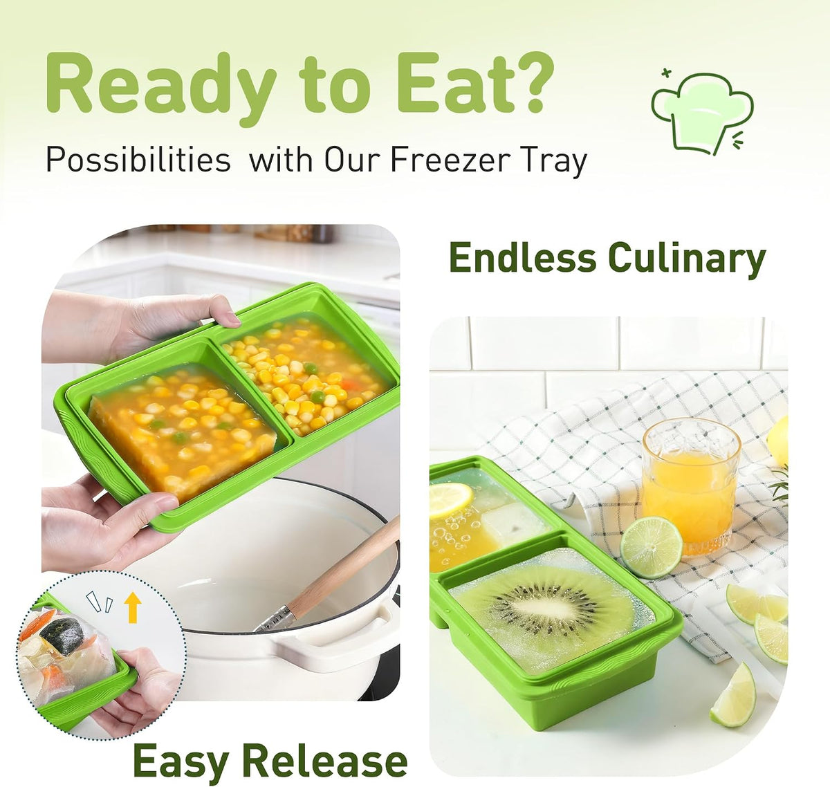Silicone Freezer Tray With Lid Soup Freezer Container Molds with Steel Reinforced Rim Ice Cube Freezer Molds for Soup, Sauce, Leftovers, Homemade Meal Prep Containers Portion Control Food Storage