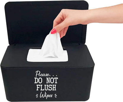 Please DO NOT Flush Wipes Container Holder,8.2"L x 4.9"W x 3.9"H