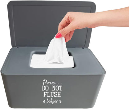Please DO NOT Flush Wipes Container Holder,8.2"L x 4.9"W x 3.9"H