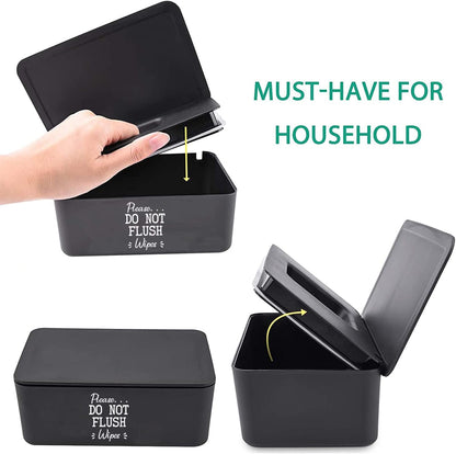 Please DO NOT Flush Wipes Container Holder,8.2"L x 4.9"W x 3.9"H