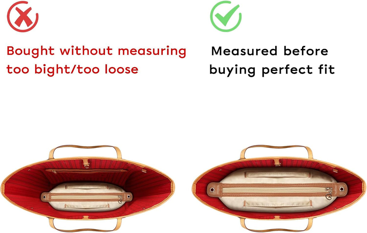 Small Purse Organizer Insert with Zipper, Lightweight Handbag Organizer Insert with Handle, Multiple Pockets for Small Items, Bag Organizer Insert for Tote & Handbags，Red