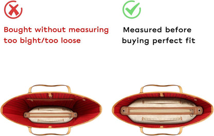Small Purse Organizer Insert with Zipper, Lightweight Handbag Organizer Insert with Handle, Multiple Pockets for Small Items, Bag Organizer Insert for Tote & Handbags，Red