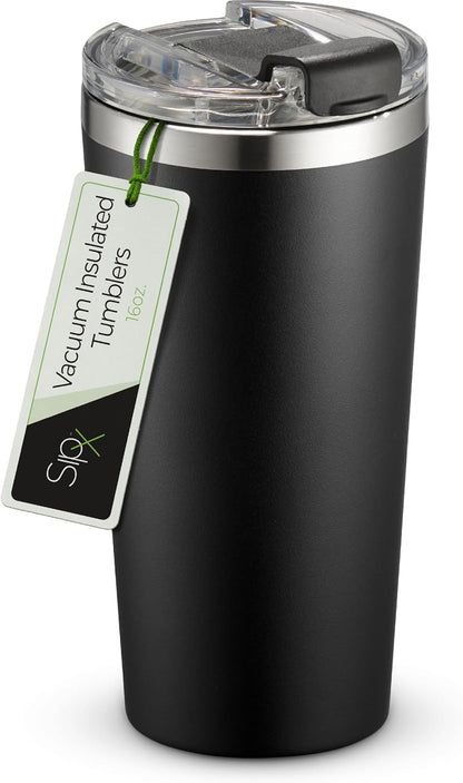 ™ 16 oz Insulated Coffee Tumbler with Leakproof Lid – Stainless Steel, Vacuum Insulated – Keeps Drinks Hot or Cold for Hours – Cupholder Friendly Travel Mug – Purple
