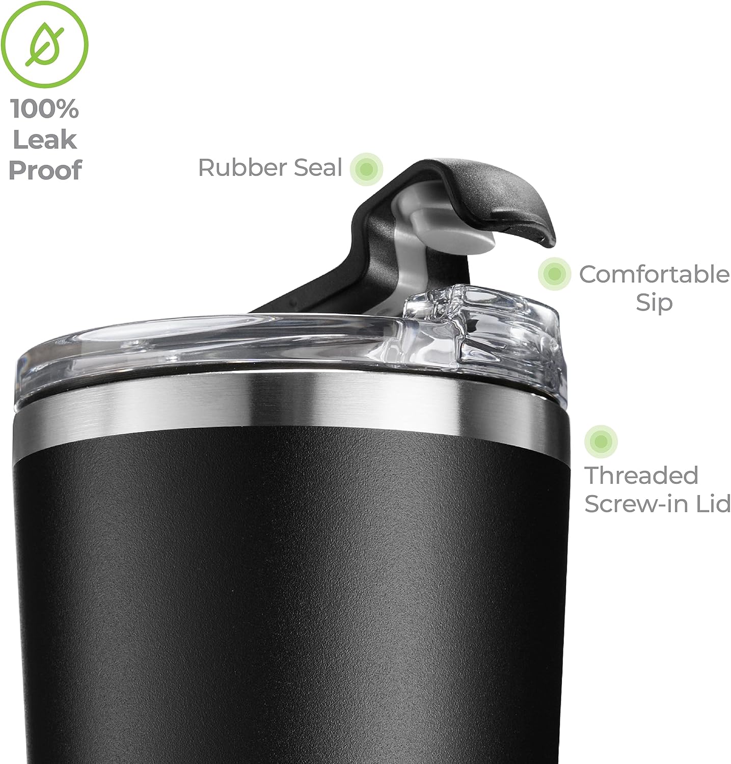 ™ 16 oz Insulated Coffee Tumbler with Leakproof Lid – Stainless Steel, Vacuum Insulated – Keeps Drinks Hot or Cold for Hours – Cupholder Friendly Travel Mug – Purple