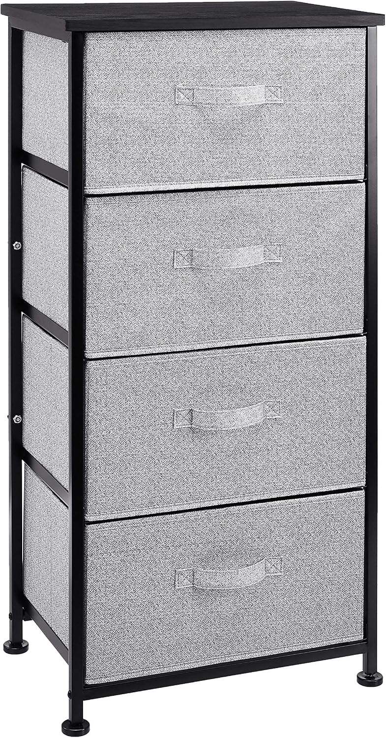 Fabric 4-Drawer Storage Organizer Unit for Closet, Bedroom, White