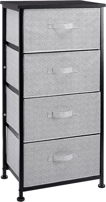 Fabric 4-Drawer Storage Organizer Unit for Closet, Bedroom, White