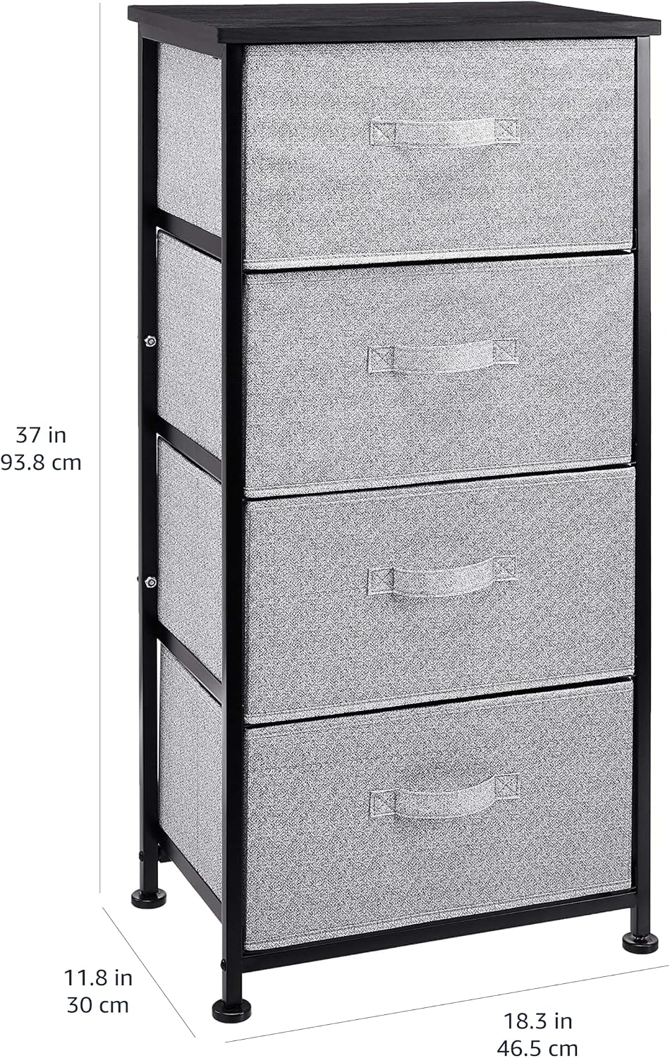 Fabric 4-Drawer Storage Organizer Unit for Closet, Bedroom, White