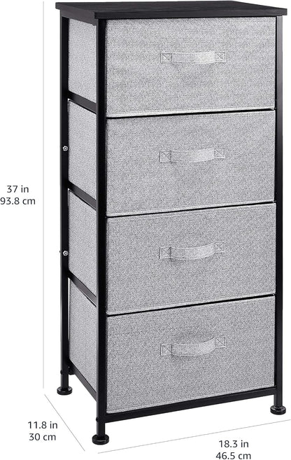Fabric 4-Drawer Storage Organizer Unit for Closet, Bedroom, White