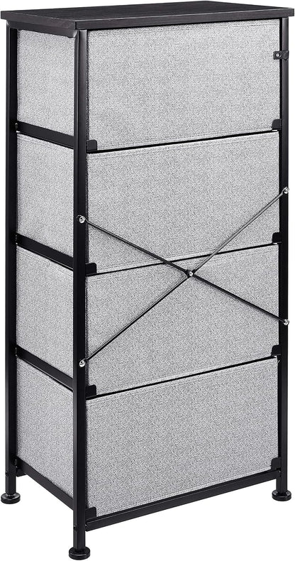 Fabric 4-Drawer Storage Organizer Unit for Closet, Bedroom, White
