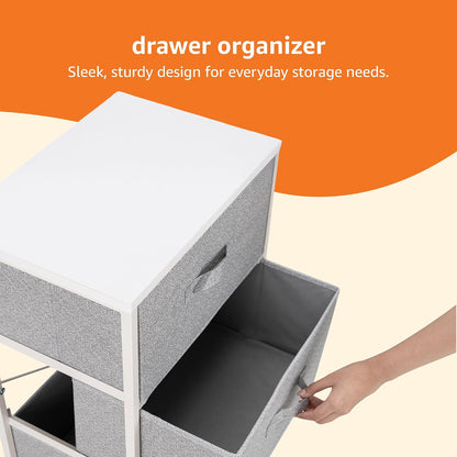 Fabric 4-Drawer Storage Organizer Unit for Closet, Bedroom, White