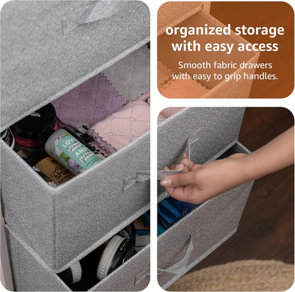 Fabric 4-Drawer Storage Organizer Unit for Closet, Bedroom, White